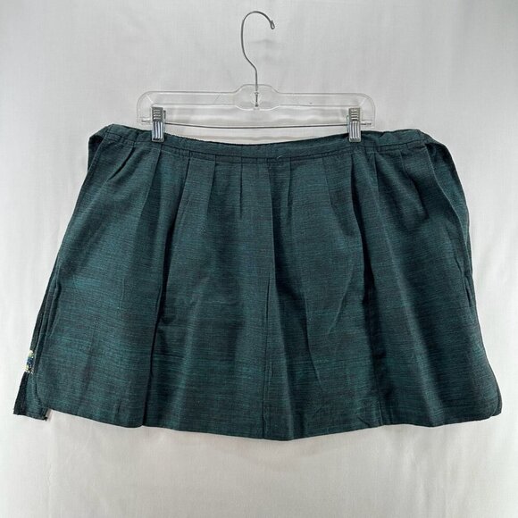 Hand Made Half Apron Native American Aztec Smock Tie Waist Pocket Kitchen Green - Picture 2 of 9